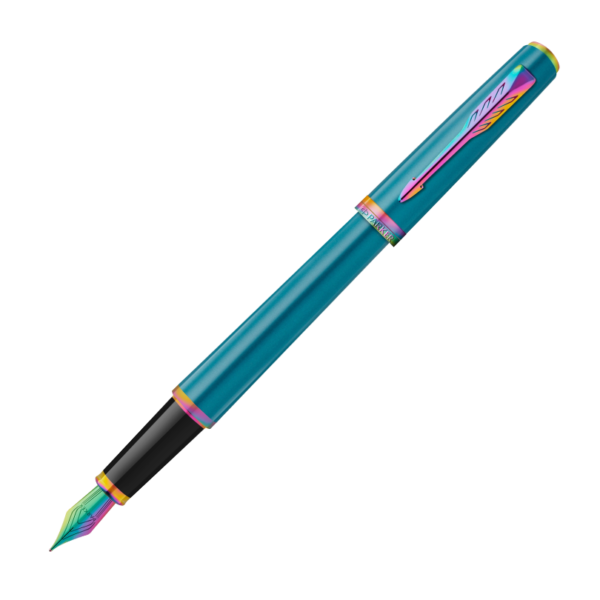 Meridian_pioro-wieczne_teal-teczowy